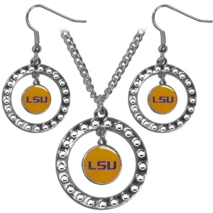 LSU Tigers Rhinestone Hoop Jewelry Set