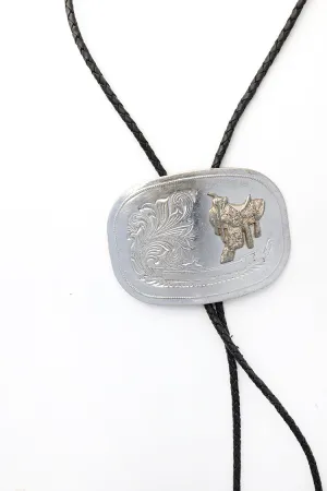 Silver Saddle Bolo Tie